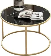 Exquisite Bedside Cabinets Marble Coffee Table, Retro Metal Combination Table Diameter 50-60CM Living Room Clothing Store Book Reading Table Side Desk (Color : B, Size : 50 * 38CM)