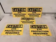 5 Condor CAUTION EYE PROTECTION REQ'D 10" x 14" Polyethylene Safety Signs 466U13