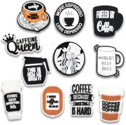 11PCS Coffee Croc Charms Drinks, Shoe Charm for Croc, Shoe Decorations