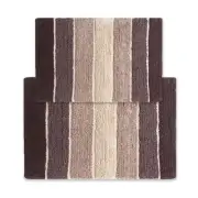 Chardin home Cordural Stripes Bath Mat, Set of 2 Bath Rugs (17 Inches x24 Inches