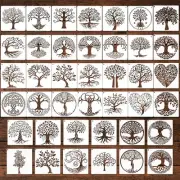 36 Pcs Tree Stencils Woodland Tree Templates for Painting On Wood Wall Crafts