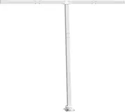 vidaXL Adjustable Awning Post Set - Rotary Base White Iron Outdoor Tent Poles for Patio, Garden, Balcony Shade