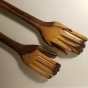 Tribal Pattern Enamel/Olivewood SALAD FOOD SERVING Long Handel Set 18"