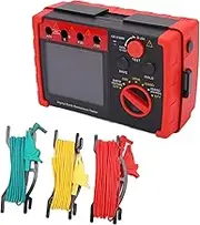 Earth Ground Resistance Tester Meter, 2000Ω Digital Ground Earth Resistance Meter with LCD Display & Storage Case, Professional Insulation Resistance Tester Kit for Electrical Equipment