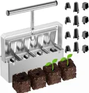 nanovi Soil Blocker, 2 Inch Maker with Seed Pins & Comfortable Handle