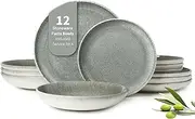 12 Piece Dinnerware Sets, Service for 4 Gradient Green