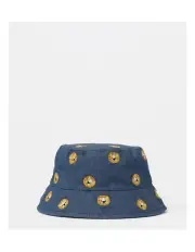 [Sprout] Lion Embroidery Bucket Hat in Denim