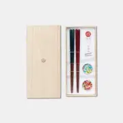 Chopsticks and chopstick rest set festival fireworks, Tsugaru glass Hokuyo Glass