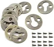 Round Metal Keyhole Hanging Films Shelf Brackets for Picture Frame Hanging - 10 PCS, Bronze