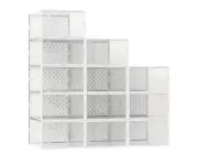 AVGXC Clear Shoe Boxes Stackable, 12 Pack Shoe Storage Boxes Containers,Clear Pl