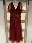 New Ever Pretty Formal Tulle Sequined Formal Dress Size 12 Burgundy Wine