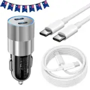 40W Double PD USB-C Fast Car Charger Type-C For Samsung Galaxy S23 Ultra S23+