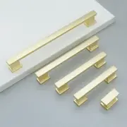 MFYS Brushed Brass Cabinet Handles Kitchen Pull Drawer Cupboard Dresser Knob