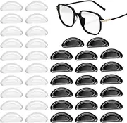 Glasses Nose Pads, 20pcs Nose Pads for Glasses, Glasses Nose Pad, Eyeglass Pads with Super Sticky Backing, Adhesive Anti-slip Nose Pad for Eyeglasses, Sunglasses, Plastic Frames (Black, Clear)