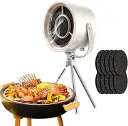 Kitchen Portable Range Hood, Tabletop Range Hood, Portable Range Hood with 10 Filters A & Tripod Stand, Removable Filter, for Home, Kitchen, Camping, BBQ, Hotpot White