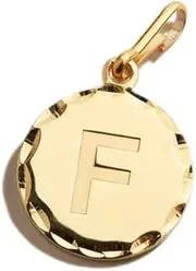 [Alex and Ani] Initial F Charm, F, 14KT Gold over .925 Sterling Silver, Gold, Charm Size 0.51 inch Width by 0.51 inch Height, One Size, Brass, No Gemstone