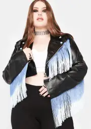 Plus Royal Bite The Dust Fringe Moto Jacket