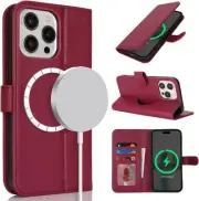 for iPhone 13 Pro Max Case Magsafe Charge Wallet Magnetic Leather Cover