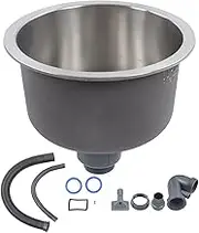 Mini Round Kitchen Sink,Home Stainless Steel Sink Small Sinks,Stainless Steel Bar Round Basin with Drainpipe Fitting,30cm Diameter