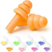 Reusable Silicone Ear Plugs, 8 Pairs of Noise Reduction EarPlugs, Suitable for Sleeping, Swimming, Snoring, Concerts, Airplanes, Travel, Work, Noisy Place