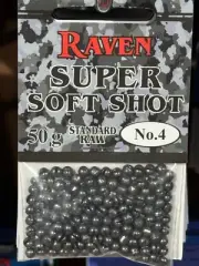 Raven Super Soft Lead Split Shot, Natural Raw,Size #4,, 50 Gram Pack