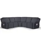Sectional Sofa Covers Oversized L Shape 5 Seat Recliner Couch Covers - Washab...