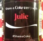 Share A Coke Zero With Julie Limited Edition Coca Cola Bottle 2014 USA