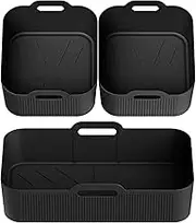 Lyfengdeam Air Fryer Liners Silicone for Drawer Air Fryer, Af500Uk Accessories Reusable Air Fryer Accessories Large Air Fryer Inserts, Large Capacity Airfryer Silicone Pot for Oven Or Steamer (Black)