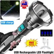 12000000LM High Powered LED Flashlight Super Bright Torch USB Rechargeable Lamp