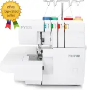 FY505 Serger Overlock Machine with 2/3/4 Thread Capability Built-In Rolled Hem D