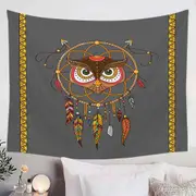 Cute Native Owl Dream Catcher for Kids Tapestry