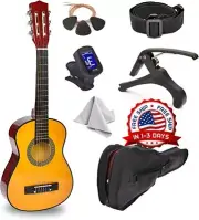 Guitarra De Mano Izquierda Acustica Para Ninos Tuner Mano Derecha Madera 38" NEW