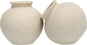 Toddmomy 2Pcs Vintage Flowerpot Decorative Vase Retro Ceramic Flower Container for Dried Flowers Unique Home Decor Elegant Grey Ornament for Artistic Touch Any Room
