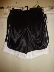 And1 Mens Core Basketball Shorts Black & White Elastic Waist Size Large (DC)