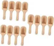 ULTECHNOVO 3sets Ergonomic Handle Mini Scoop Bath Salt Shovel Wooden Spoon Ideal for Salt Raisins 4pcs*3