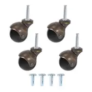 4 Pack 2 Inch Ball Caster Stem Caster Wheel with Sockets,Vintage Antique Swivel Caster for Furniture,Sofa,Chair,Cabinet Green Bronze