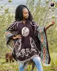 Alpaca Poncho (wolf holwing II) Handcrafted by Indigenous hands.