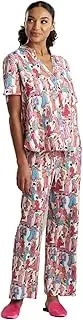 [N Natori] Women's Promenade-Challis Short Sleeve Pj Length 25" Inseam 26"