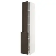 METOD / MAXIMERA hc w p-o func 3drw/1dr/2shlv, white/Sinarp brown, 40x60x240 cm
