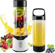 [COKUNST] Portable Blender for Smoothies and Shakes, 18 Oz Personal Blender with 6 Blades and Type-C Rechargeable, Portable Mixer Cup Fruit Juicer Mini blender with Handle Lid for Travel Sports Kitchen