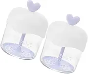 [FOYTOKI] 2Pcs Heart Shaped Foam Bubble Maker Cups Portable Facial Foam Generator for Quick and Dense Cleansing Foam Skincare Tool for Travel Purple Transparent Design