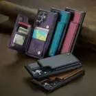 Fr Samsung Galaxy S24 Ultra S23 S22 FE S21 S20 Leather Wallet RFID Blocking Case