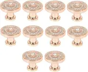 Crystal Pull Handles 10 Pcs 1.22 * 1.1Inch Single Hole Acrylic Cabinet Drawer Bedside Table Handle Gold
