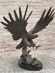 Bronze BALD EAGLE Sculpture Miguel Lope Pinpoint Landing Collector Edition Deal