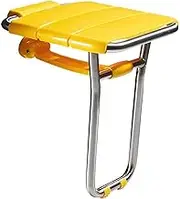 FFSPIIO Wall Mount Folding Bathroom Stool, for Adults Elderly Disabled Shower Seat with Leg Fold Up Changing Shoes Stool Shower Chair