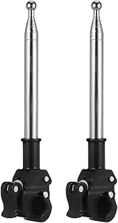 TOPPERFUN 2Pcs Adjustable Motorcycle Flagpole, 63in Stainless Steel Bicycle Flagpole, Outdoor Telescopic Bicycle Flagpole Stand for Mountain Road Bike Off-Road Accessories