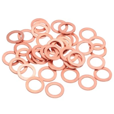 40Pcs M12 Flat Copper Washers 12x18x1.5mm Copper Flat Sealing Ring Washers