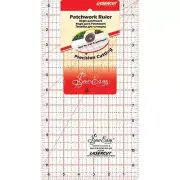 Sew Easy Lasercut Patchwork Quilting Ruler 12" x 6.5" Imperial, two colour grid.