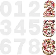 12 Inch Large Size Number Cake Mold Baking Forms Moulds, 9 Pieces 0-8 Cake Number Stencils Flat Plastic Templates Cake Cutting Number Mold Numerical Stencils for DIY Numbers Cakes Cookies Pastry