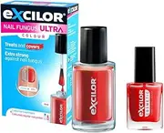 Excilor Ultra Colour - Red 30ml. Coloured nail fungus treatment for infected nails + a matching regular nail polish to match-up your healthy nails in the same colour